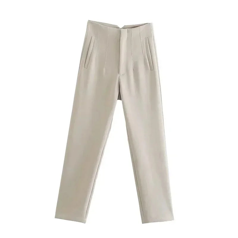 Pantalón Pitillo Tobillero de Tiro Alto