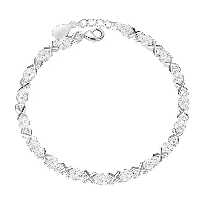 Pulsera Cadena de Plata 925 con Corazones