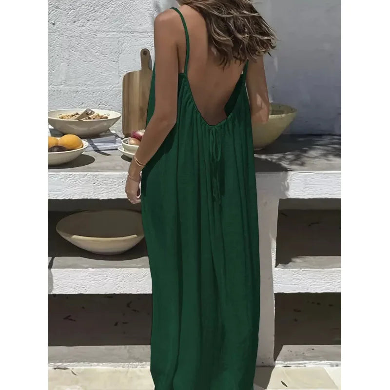 Vestido Largo Palabra de Honor con Espalda Abierta