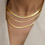 Collar Cadena Serpiente Plana de Acero Inoxidable