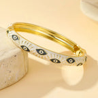 Gold Stainless Steel Open Cuff Bracelet