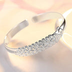 Brazalete Abierto Pavo Real de Plata 925