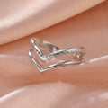 Anillo Abierto Doble en V Ajustable
