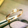 Anillo Solitario Minimalista con Circonita de 4 mm