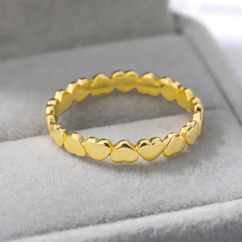 Set Romántico: Anillo Corazón + Collar Doble Círculo