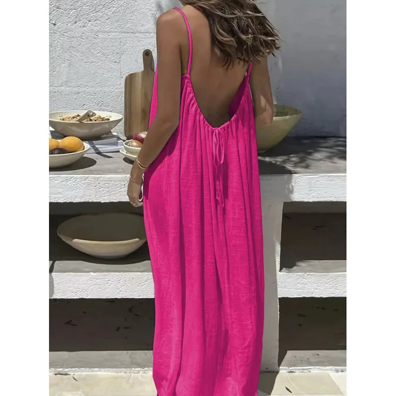 Vestido Largo Palabra de Honor con Espalda Abierta