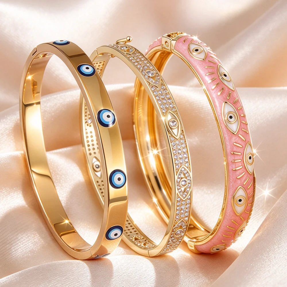 Gold Stainless Steel Open Cuff Bracelet