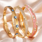 Gold Stainless Steel Open Cuff Bracelet