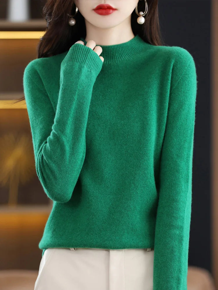 Jersey de Lana Merino con Cuello Perkins
