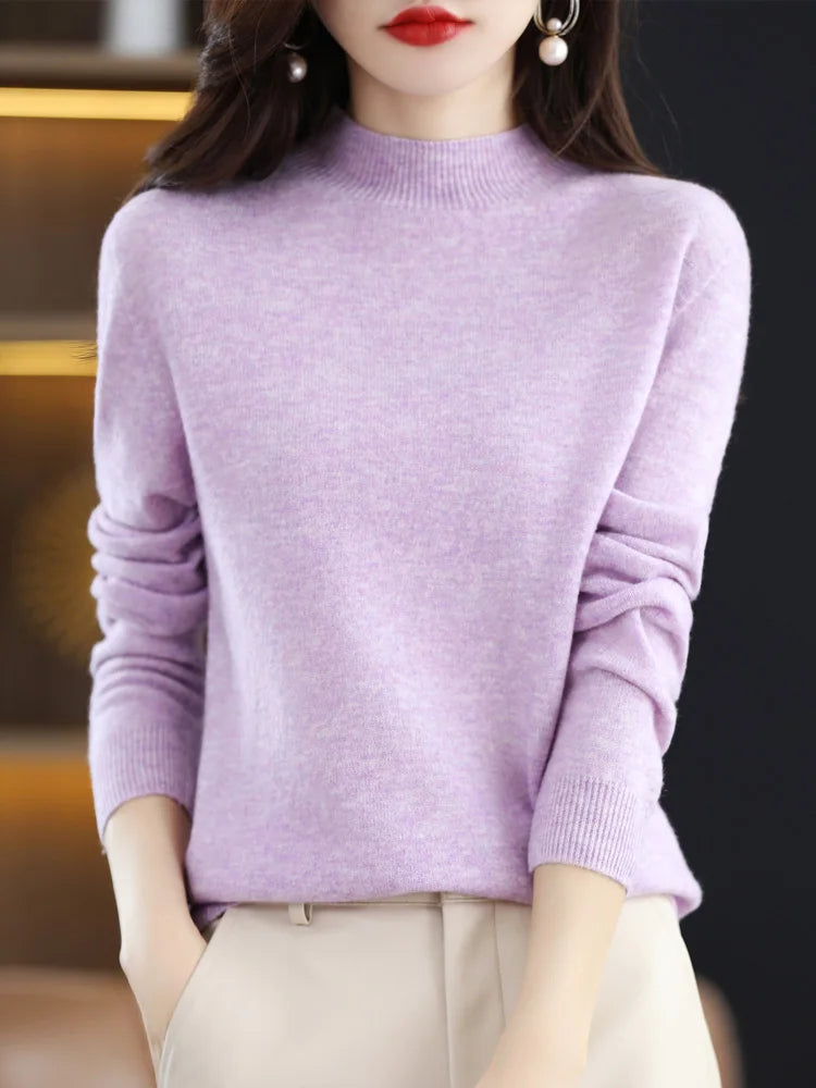 Jersey de Lana Merino con Cuello Perkins