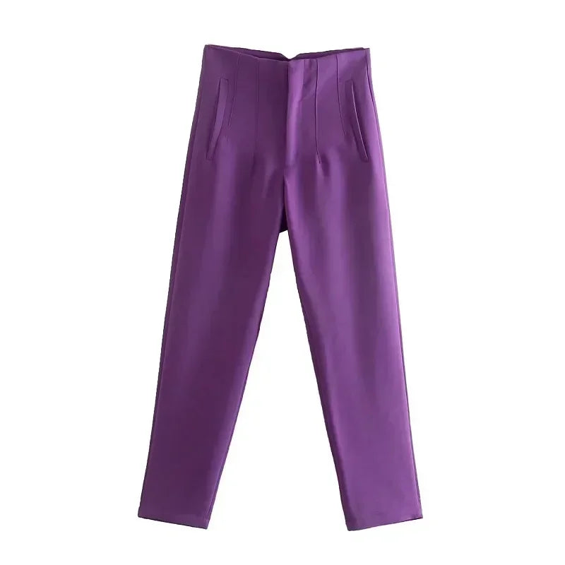 Pantalón Pitillo Tobillero de Tiro Alto
