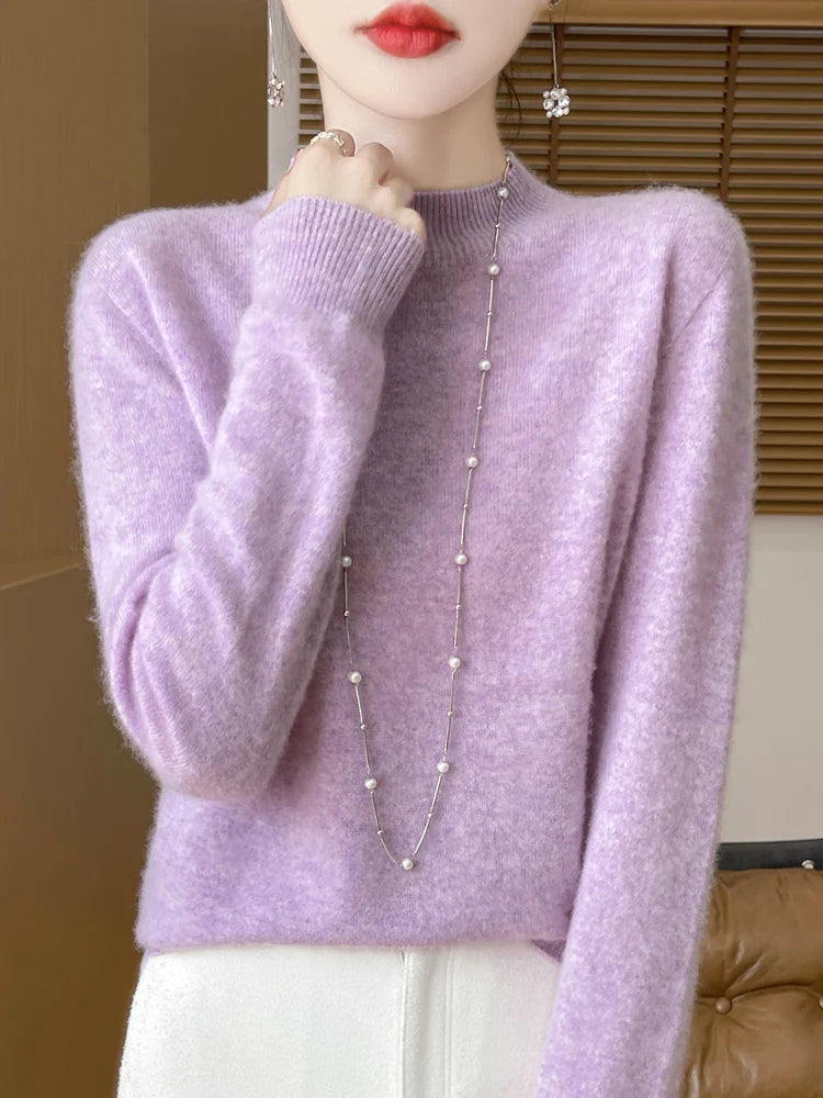 Jersey de Lana Merino con Cuello Perkins