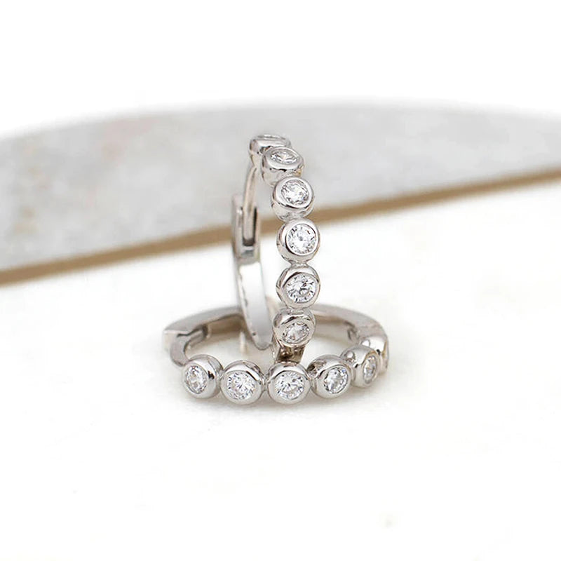 Pendientes de Aro con Circonitas Brillantes