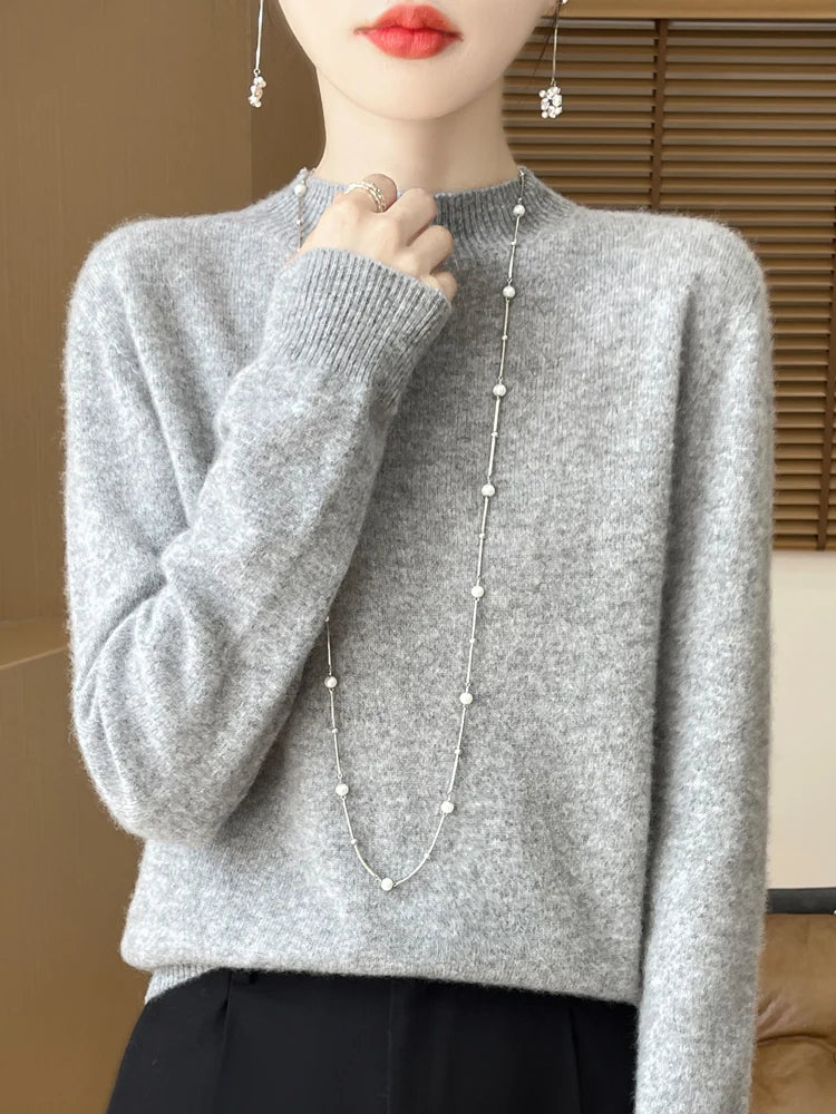 Jersey de Lana Merino con Cuello Perkins