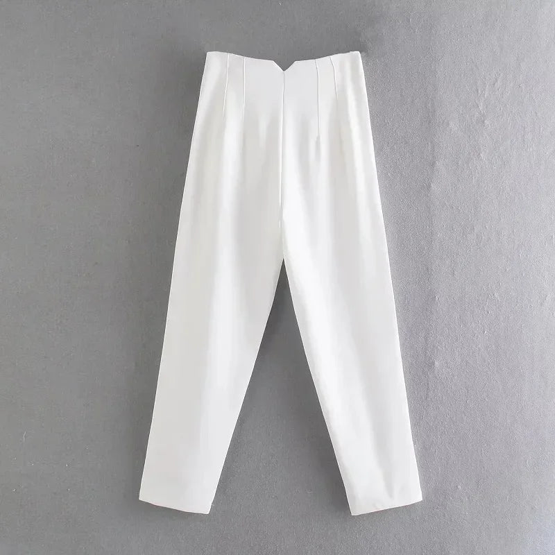 Pantalón Pitillo Tobillero de Tiro Alto