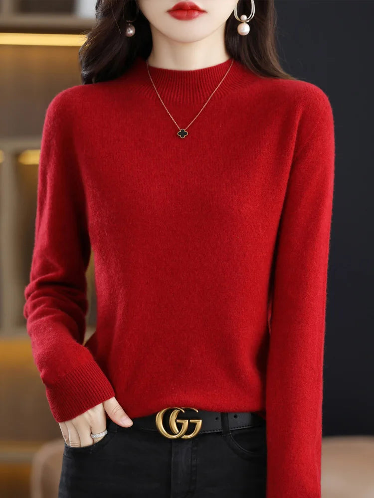 Jersey de Lana Merino con Cuello Perkins