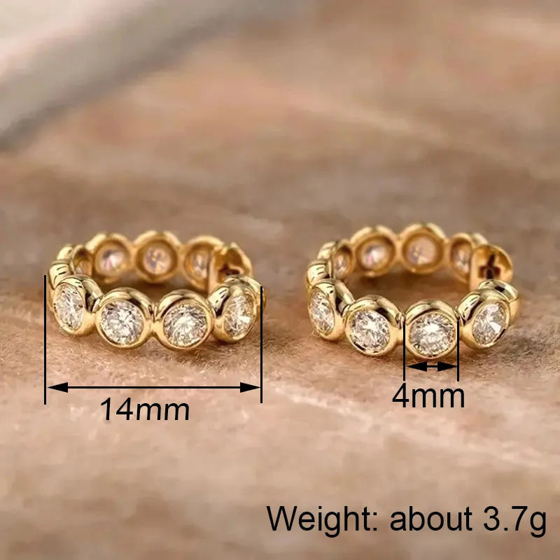 Pendientes de Aro Finos con Circonitas
