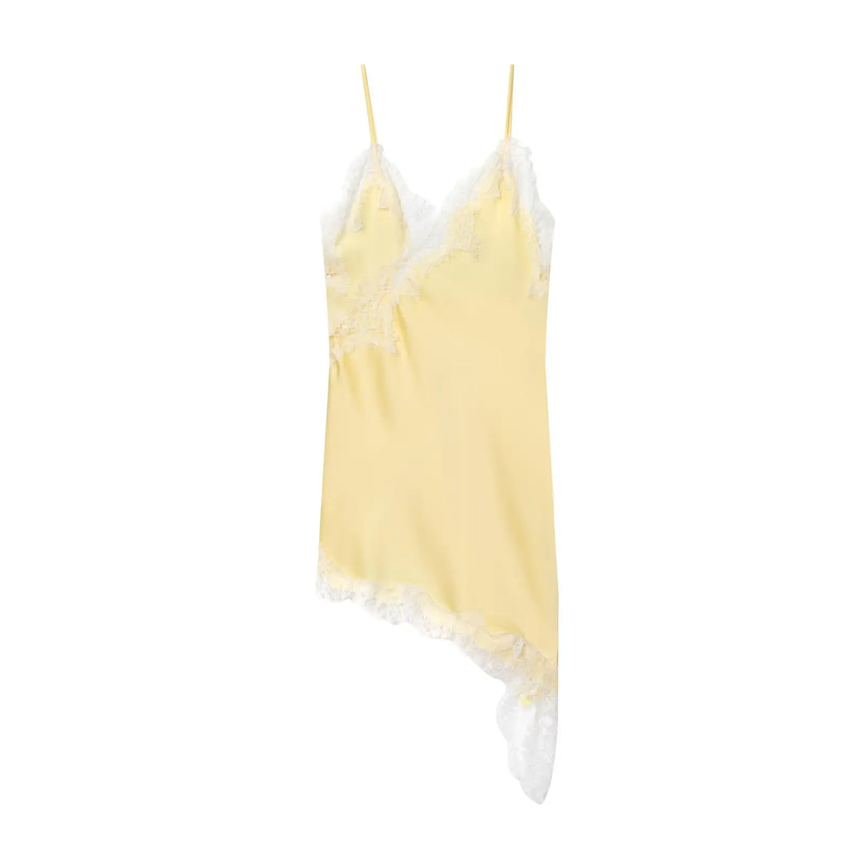 Minivestido Lencero Satinado con Encaje y Espalda Abierta