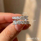 Anillo Abierto Geométrico de Plata 925 con Circonitas