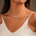 Collar de Perlas de Agua Dulce Finas Forma de Arroz