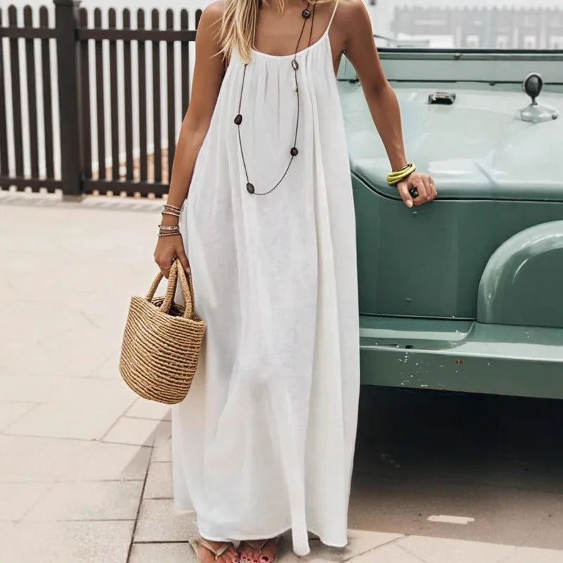 Vestido Largo Palabra de Honor con Espalda Abierta
