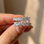 Anillo Abierto Geométrico de Plata 925 con Circonitas