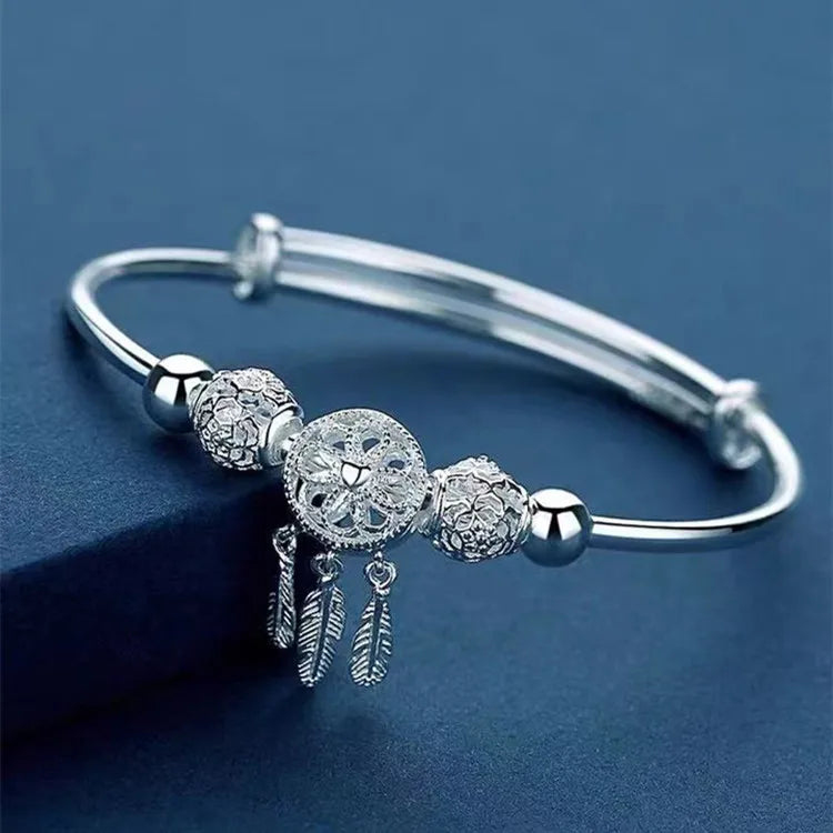 Brazalete Abierto Pavo Real de Plata 925