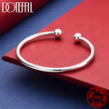Brazalete Abierto de Bolas de Plata 925