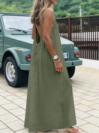 Vestido Largo Palabra de Honor con Espalda Abierta