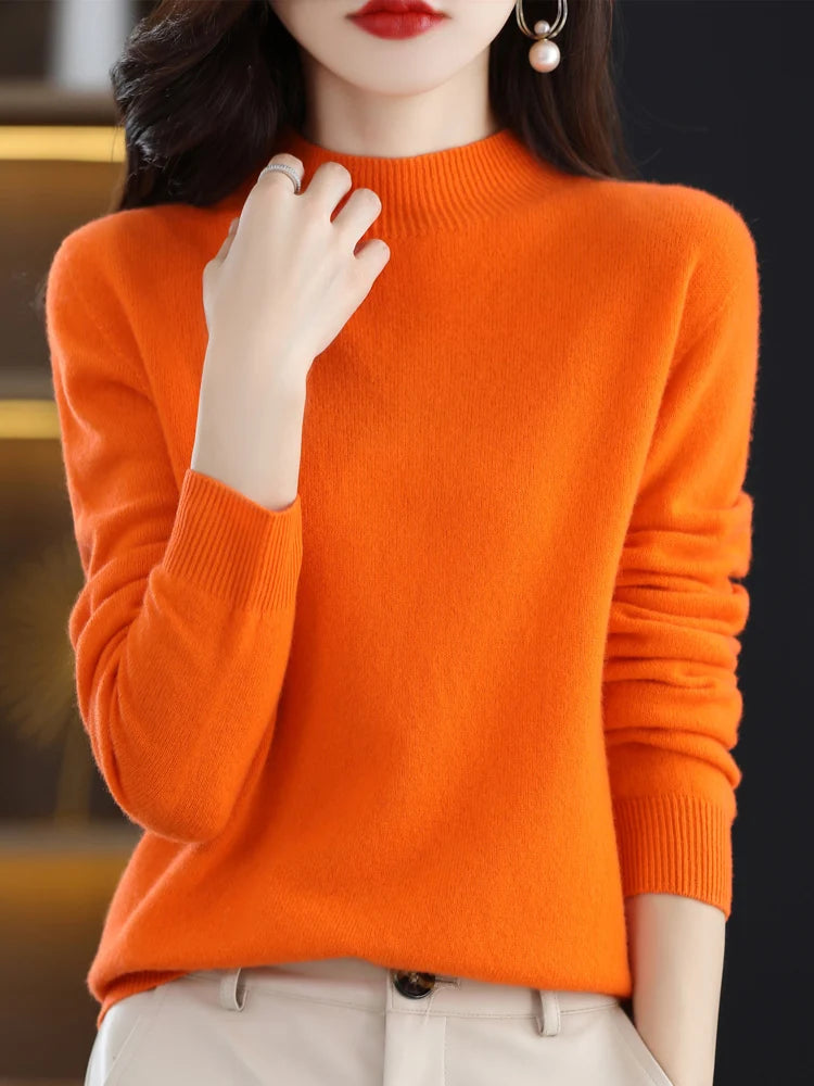 Jersey de Lana Merino con Cuello Perkins