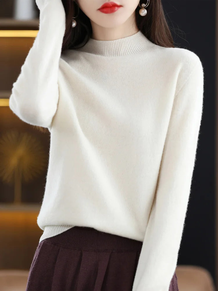 Jersey de Lana Merino con Cuello Perkins