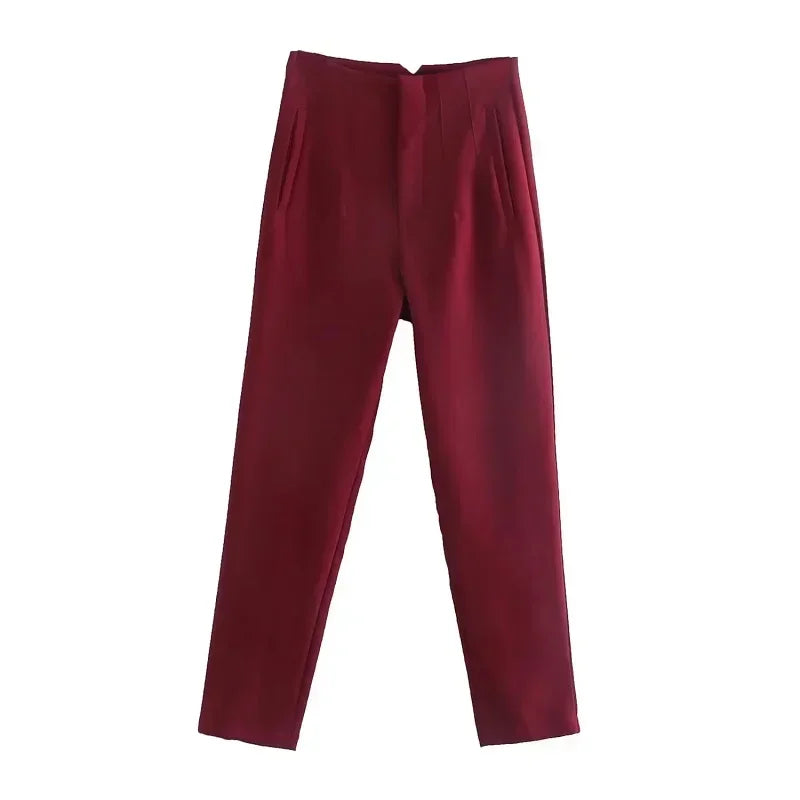 Pantalón Pitillo Tobillero de Tiro Alto