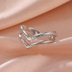 Anillo Abierto Doble en V Ajustable