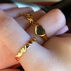 Anillo Corazón de Acero Inoxidable