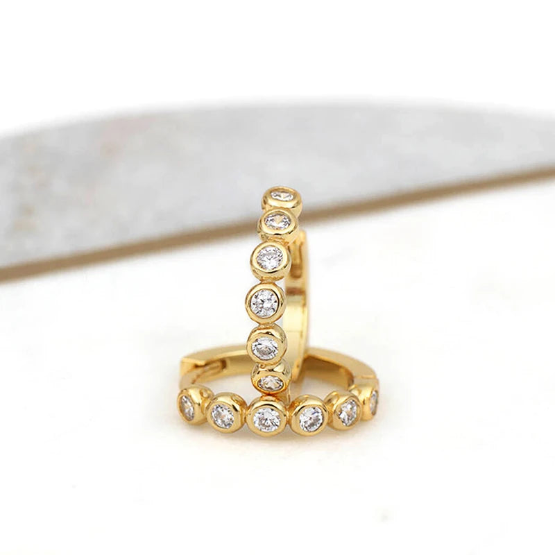 Pendientes de Aro con Circonitas Brillantes