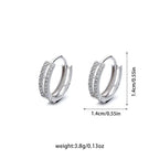 Pendientes Aro Huggie Doble con Circonitas