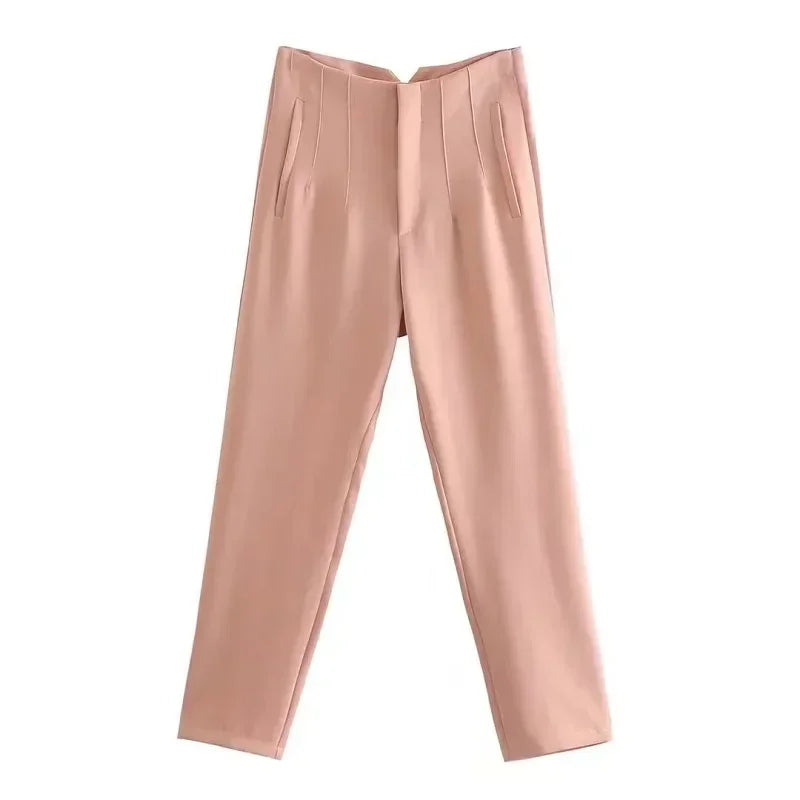 Pantalón Pitillo Tobillero de Tiro Alto