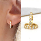 Pendientes de Aro con Circonitas Brillantes