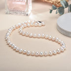Collar de Perlas de Agua Dulce con Cierre de Plata 925