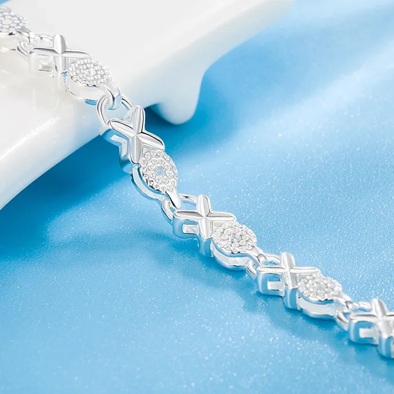 Pulsera Cadena de Plata 925 con Corazones