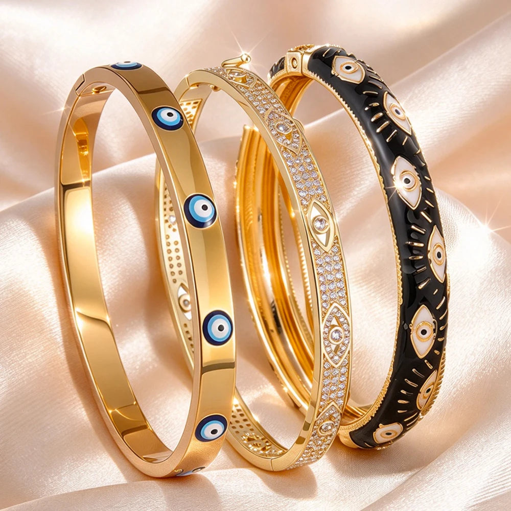Gold Stainless Steel Open Cuff Bracelet