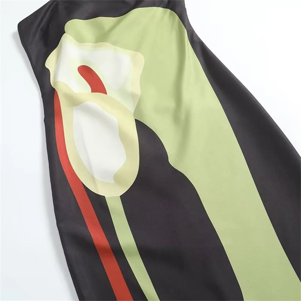 Vestido Largo Estampado Palabra de Honor