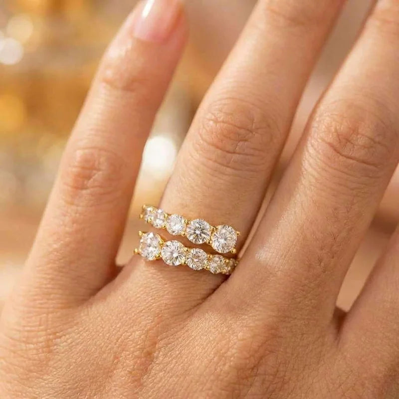 Anillo Abierto Geométrico de Plata 925 con Circonitas