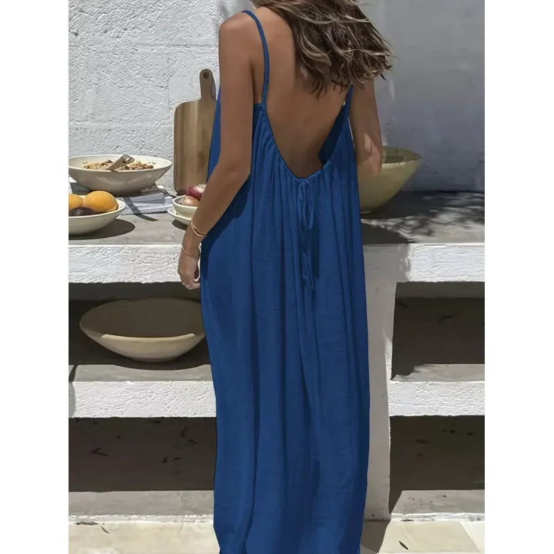 Vestido Largo Palabra de Honor con Espalda Abierta