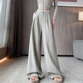 Pantalón Ancho de Rayas de Tiro Alto