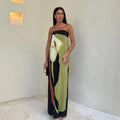 Vestido Largo Estampado Palabra de Honor