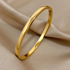 Brazalete Rígido Liso de Acero Inoxidable