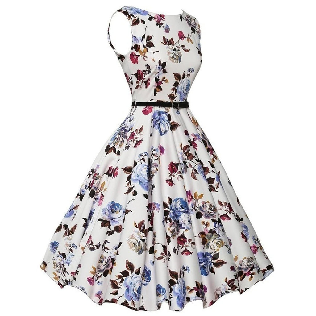 Vestido Retro Floral Estilo Años 50