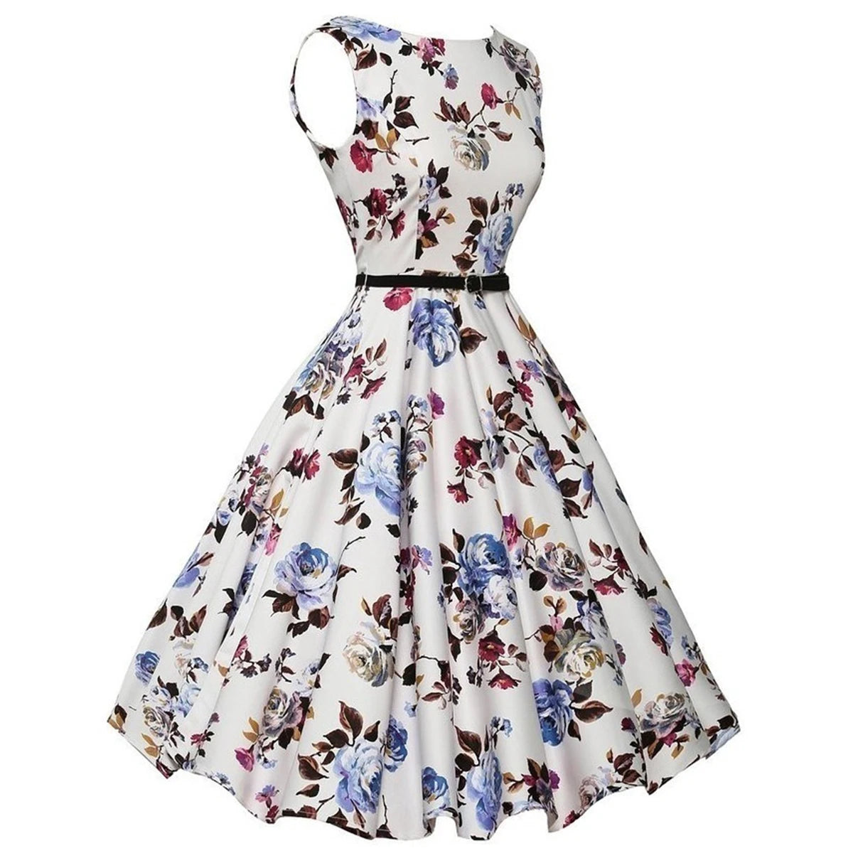 Vestido Retro Floral Estilo Años 50