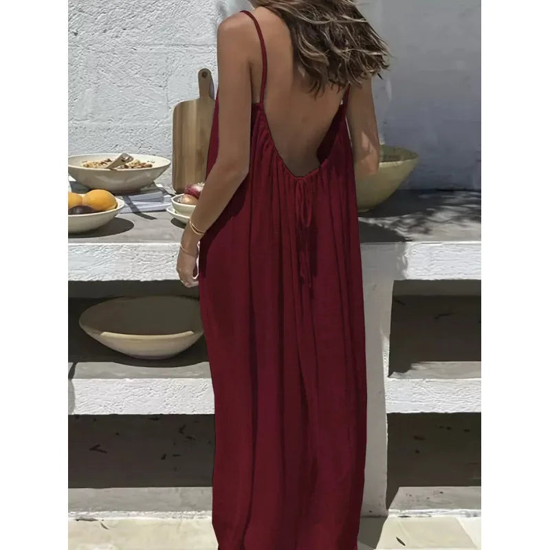Vestido Largo Palabra de Honor con Espalda Abierta